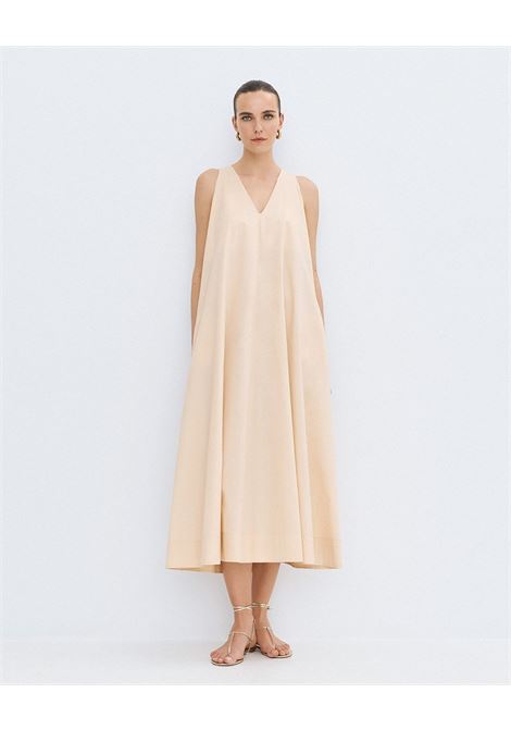 Vestito con scollo a V e coulisse ACCESS fashion | 63-3443-187BEIGE